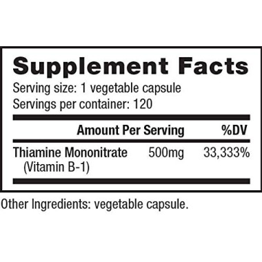 NutraBio Vitamin B1 (Thiamin) Mononitrate - B00BSHMWZK