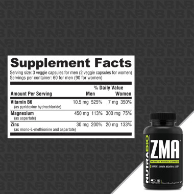 NutraBio ZMA Anabolic Mineral Support - B00DHPILEM