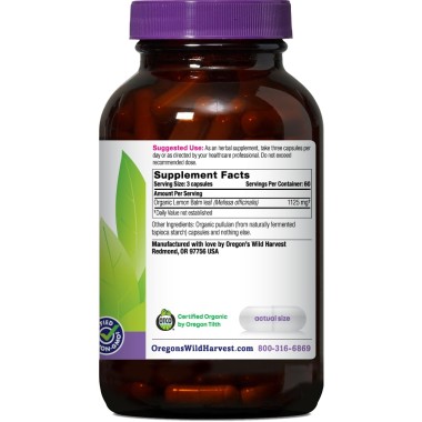 Oregon's Wild Harvest Lemon Balm Organic Herbal Supplement - B007Y8Z92A