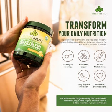 Organic Muscle Certified Organic Superfood Greens - B07MTM5T7P