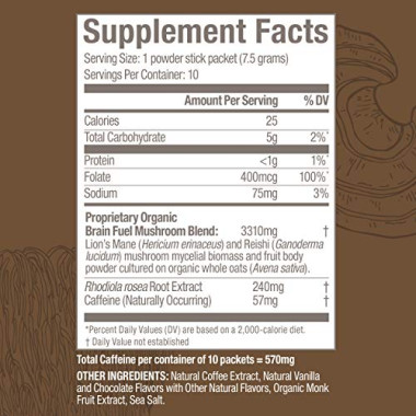 Organic Mushroom Nutrition Brain Fuel+ Powered by Lion's Mane + MCT - B07L3LLK52