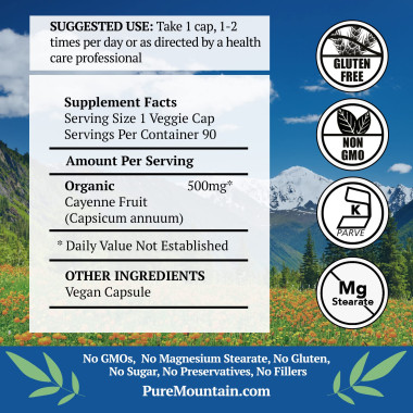 Pure Mountain Botanicals Organic Cayenne - B00UP8HVQI