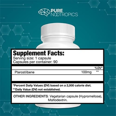 Pure Nootropics Pterostilbene Provides Antioxidant Support - B07VBNWV3C