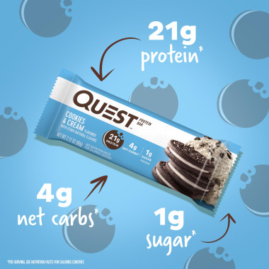 Quest Nutrition Protein Bar Cookies & Cream - B00I0DI0Z6