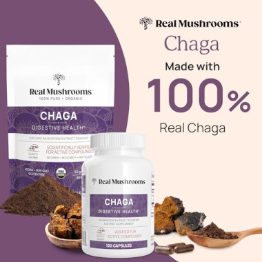 Real Mushrooms Organic Chaga Mushroom Digestive Health - B078T4JSD5