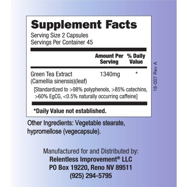 Relentless Improvement EGCG Green Tea Extract 670mg - B00GZQFGGG