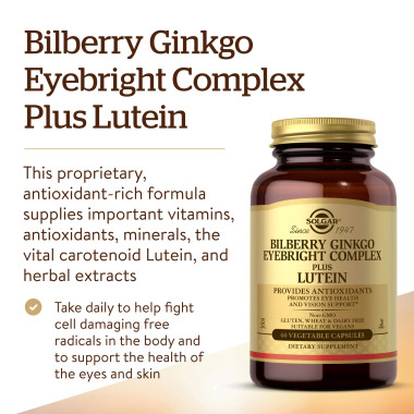 Solgar Bilberry Ginkgo Eyebright Complex Plus Lutein - B00014DS6I