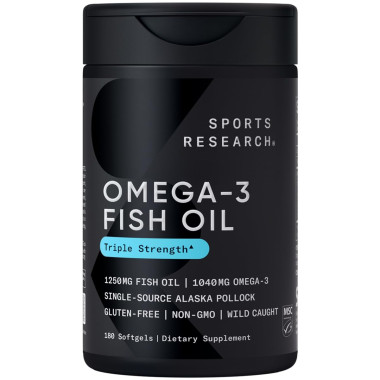 Sports Research Omega-3 Fish Oil Triple Strength Triglyceride Form - B01BTBZWBU