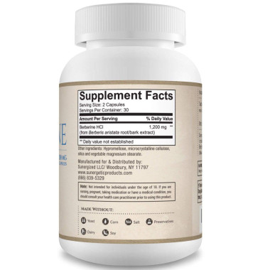 Sunergetic Berberine GMO Free, HCL Extract Formula - B01AMPTXLE