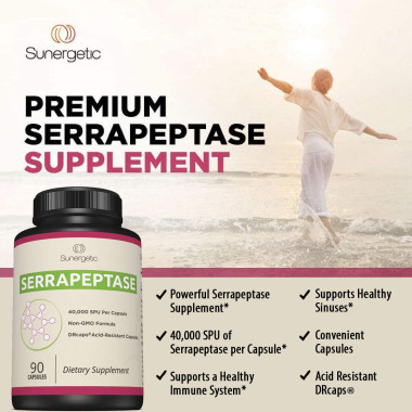 Sunergetic Serrapeptase  Enzyme Formula - B01DO9HDQ2