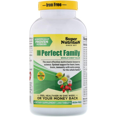 Super Nutrition Perfect Family Energizing Multi-Vitamin Iron Free - B00028PZT6