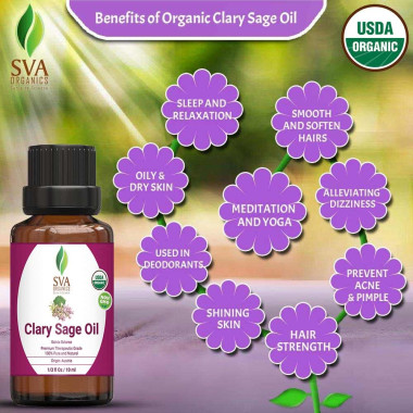 SVA Organics Clary Sage Oil Salvia Sclarea - B07MCVDHQD