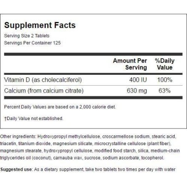 Swanson Calcium Citrate & Vitamin D - B00068UAKG
