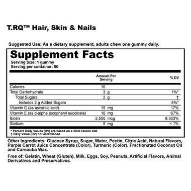 T-RQ Adult Gummy Hair Skin & Nails Biotin - B01MQTCPP8