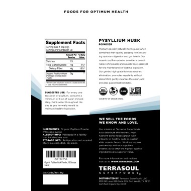 Terrasoul Superfoods Organic Psyllium Husk - B0744YMKGR