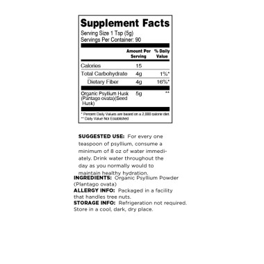 Terrasoul Superfoods Organic Psyllium Husk - B0744YMKGR