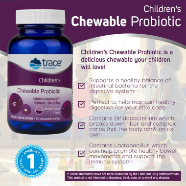 Trace Minerals Research Children's Chewable Probiotic Concord Grape - B00USCF18Q