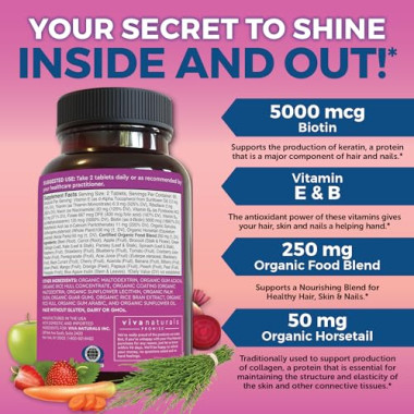 Viva Naturals Organic Hair + Skin and Nails - B07SKLCLW7