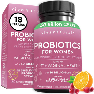 Viva Naturals Probiotics for Women Supports Vaginal + Gut Health - B07TVVRC5X