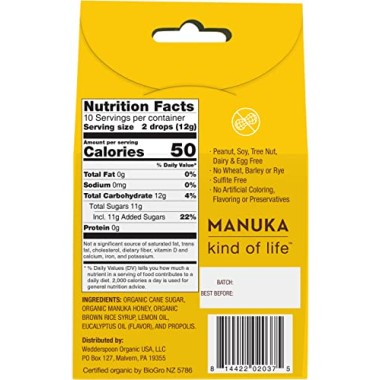Wedderspoon Organic Manuka Honey Drops - B01GRV1B94