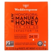 Wedderspoon Raw Monofloral Manuka Honey On the Go KFactor 16 - B01FLUX41A