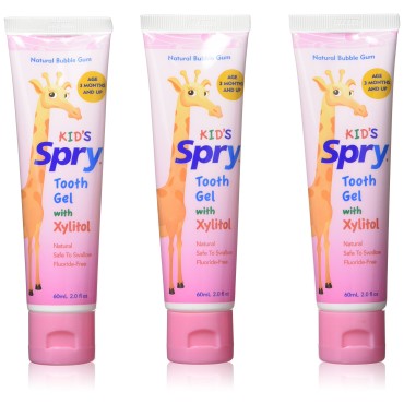 Xlear Kid's Spry Tooth Gel with Xylitol Natural Bubble Gum - B01B6MZHZI
