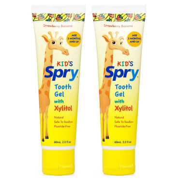 Xlear Kid's Spry Tooth Gel with Xylitol Strawberry Banana - B00X5GDG8E