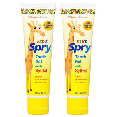 Xlear Kid's Spry Tooth Gel with Xylitol Strawberry Banana - B00X5GDG8E