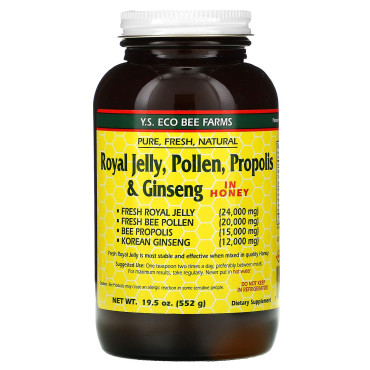 Y.S. Eco Bee Farms Royal Jelly Pollen Propolis & Ginseng in Honey - B00014IHIC