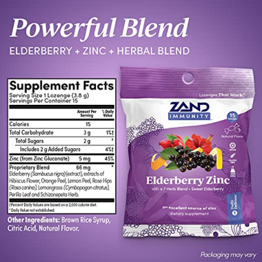Zand Elderberry Zinc Herbalozenge - B0053OB61A