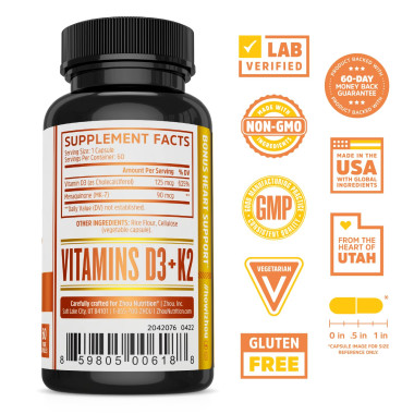 Zhou Nutrition K2 + D3 - B01GGFDVUI