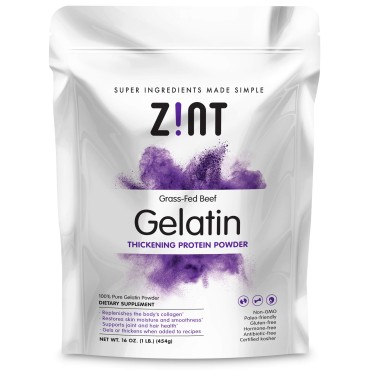 Zint Grass-Fed Beef Gelatin Thickening Protein Powder - B0127MNEX8
